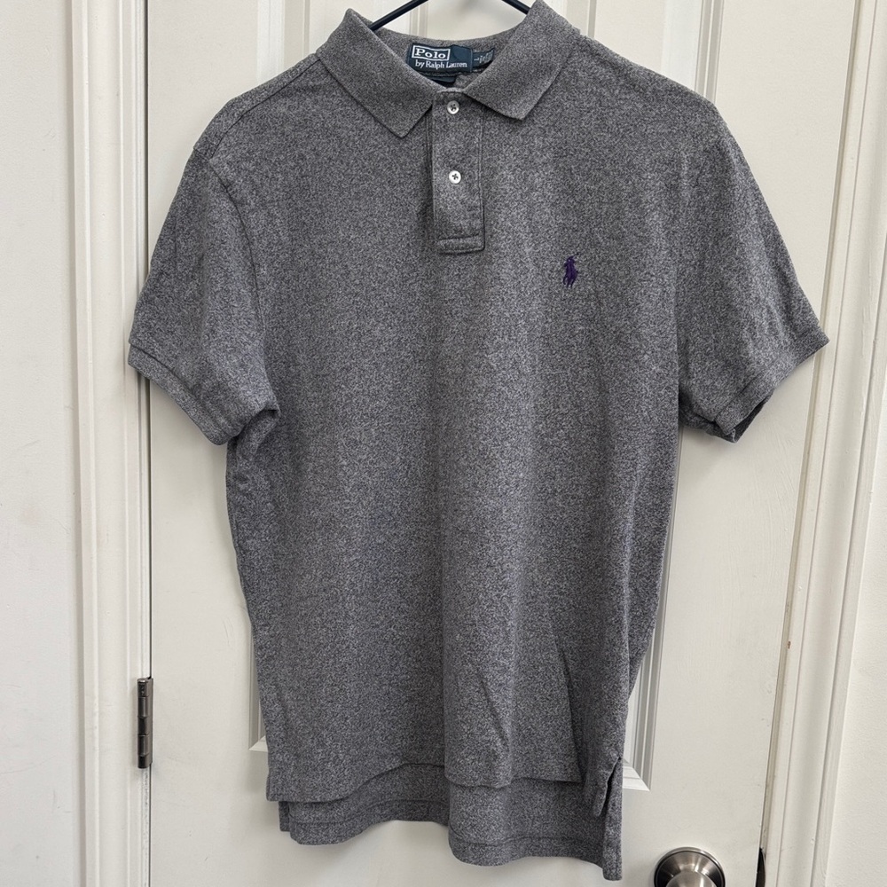 Polo by Ralph Lauren Gray Polo with Purple Pony